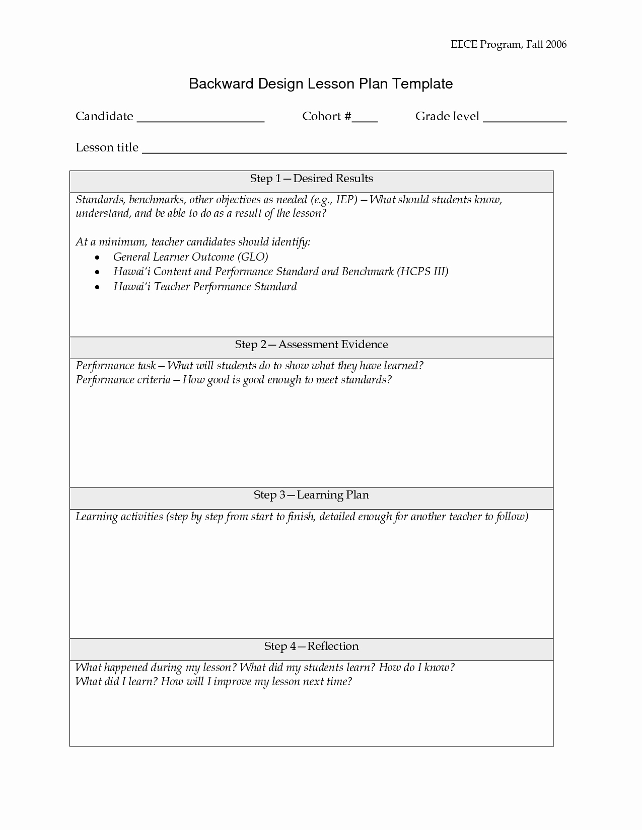 Asca Lesson Plan Template Lovely Backward Planning Template