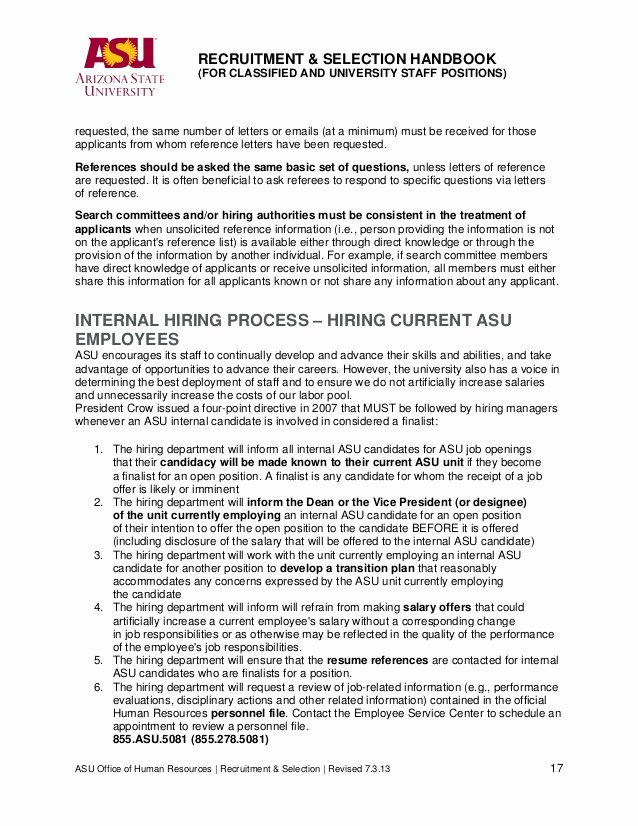 Asu Letter Of Recommendation Beautiful Recruitment Handbook