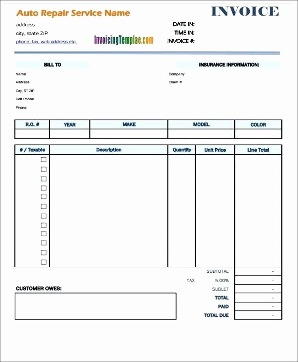 35 Automotive Repair Receipt Template Hamiltonplastering