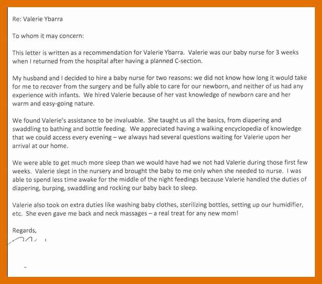 Babysitter Letter Of Recommendation Lovely 5 6 Letter Of Re Mendation for Babysitter