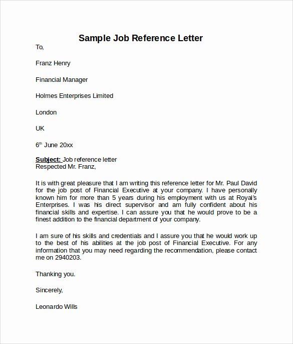 Bad Letter Of Recommendation Lovely Job Reference Letter 7 Free Samples Examples &amp; formats