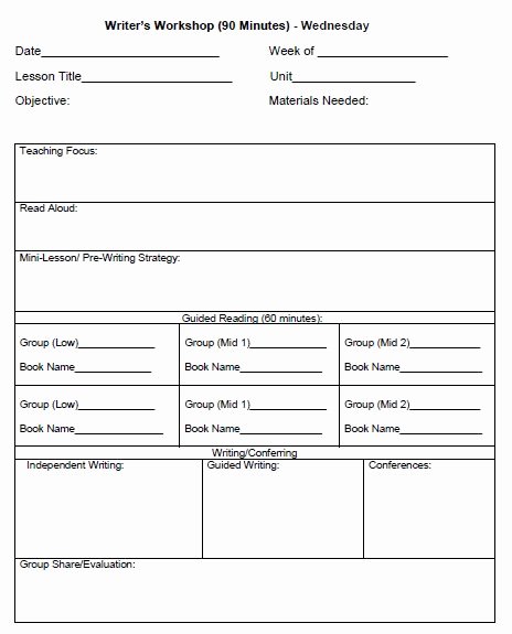 Balanced Literacy Lesson Plan Template Elegant the Idea Backpack How to organize Time In Reading and