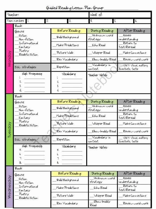 Balanced Literacy Lesson Plan Template Lovely Guided Reading Lesson Plan From 1st Stop Kindergarten On