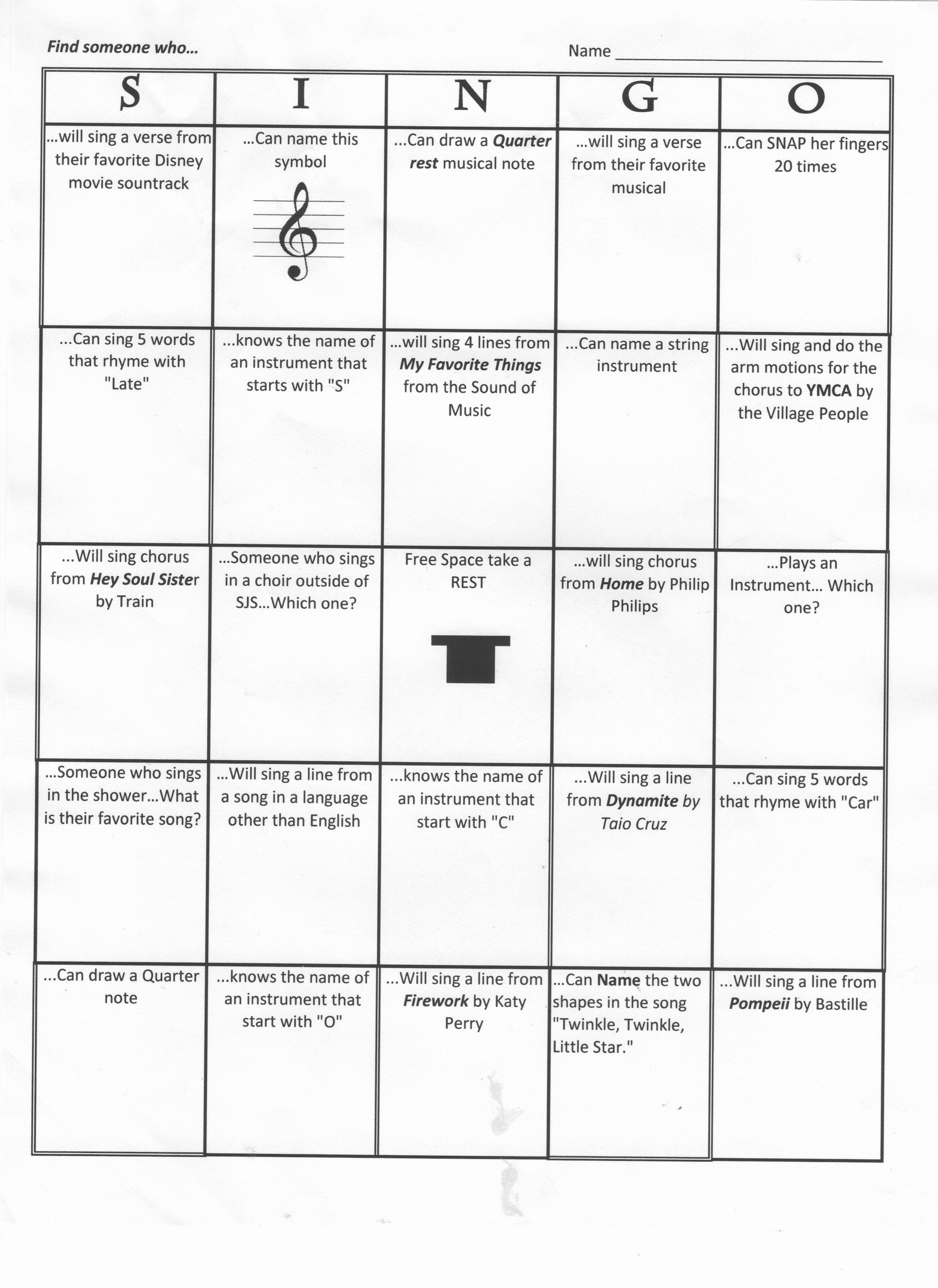 Band Rehearsal Plan Template New Singo This Ice Breaker Game for Our Middle School Choir