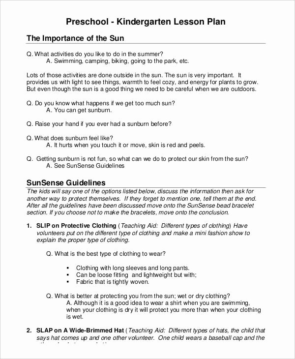 Basic Lesson Plan Template Awesome 10 Printable Preschool Lesson Plan Templates Free Pdf