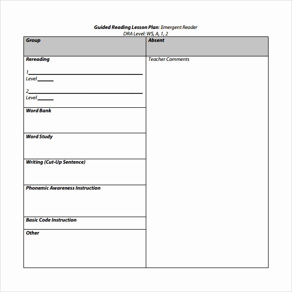 Basic Lesson Plan Template Luxury 10 Sample Guided Reading Lesson Plans