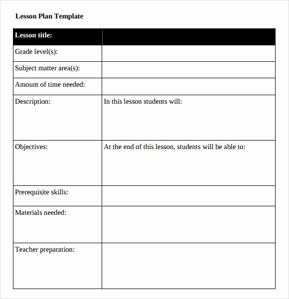 Basic Lesson Plan Template Luxury Basic Template for A Lesson Plan Printable Lesson Plan