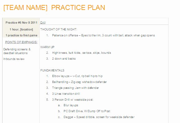 Basketball Practice Plan Template Lovely Easy to Update Basketball Practice Plan Template In Ms