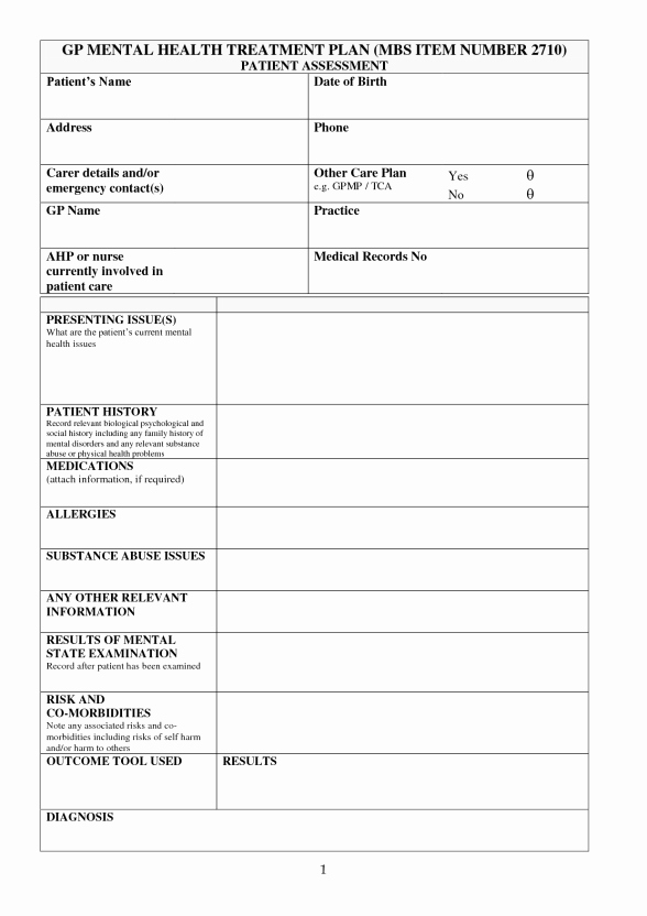 Behavioral Health Treatment Plan Template Lovely 38 Free Treatment Plan Templates In Word Excel Pdf