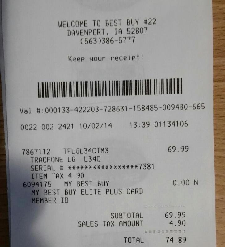 Best Buy Receipt Template Fresh Tracfone Lg Optimus Fuel