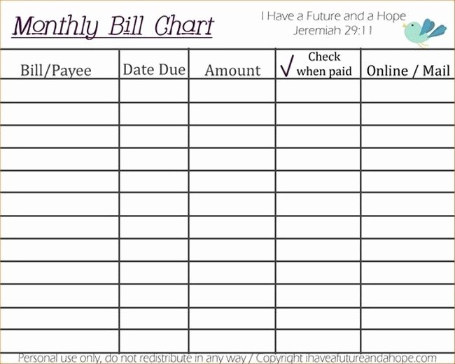 Bill Pay Template Excel Unique Best 25 organizing Monthly Bills Ideas On Pinterest