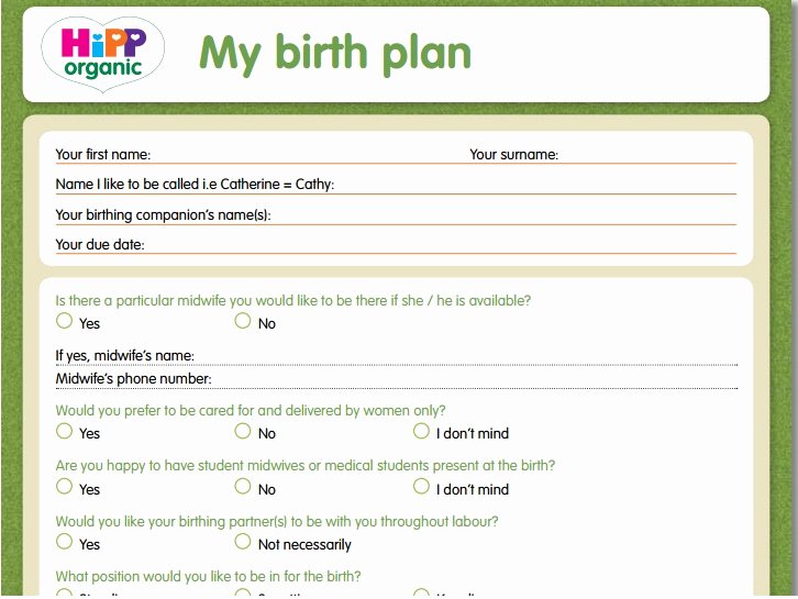 Birth Plan Template Word Awesome Birth Plans and Going to Hospital