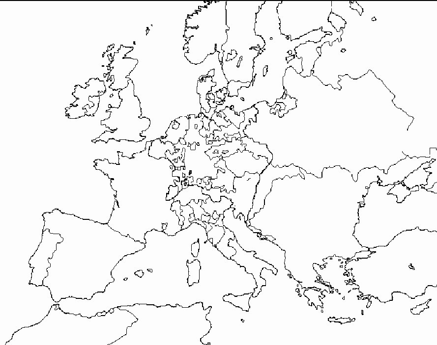 Blank City Map Template Beautiful Europe 1648 Grey3