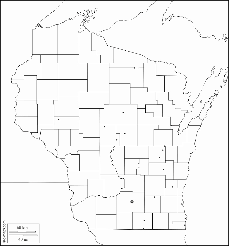 Blank City Map Template Unique Wisconsin Free Map Free Blank Map Free Outline Map Free