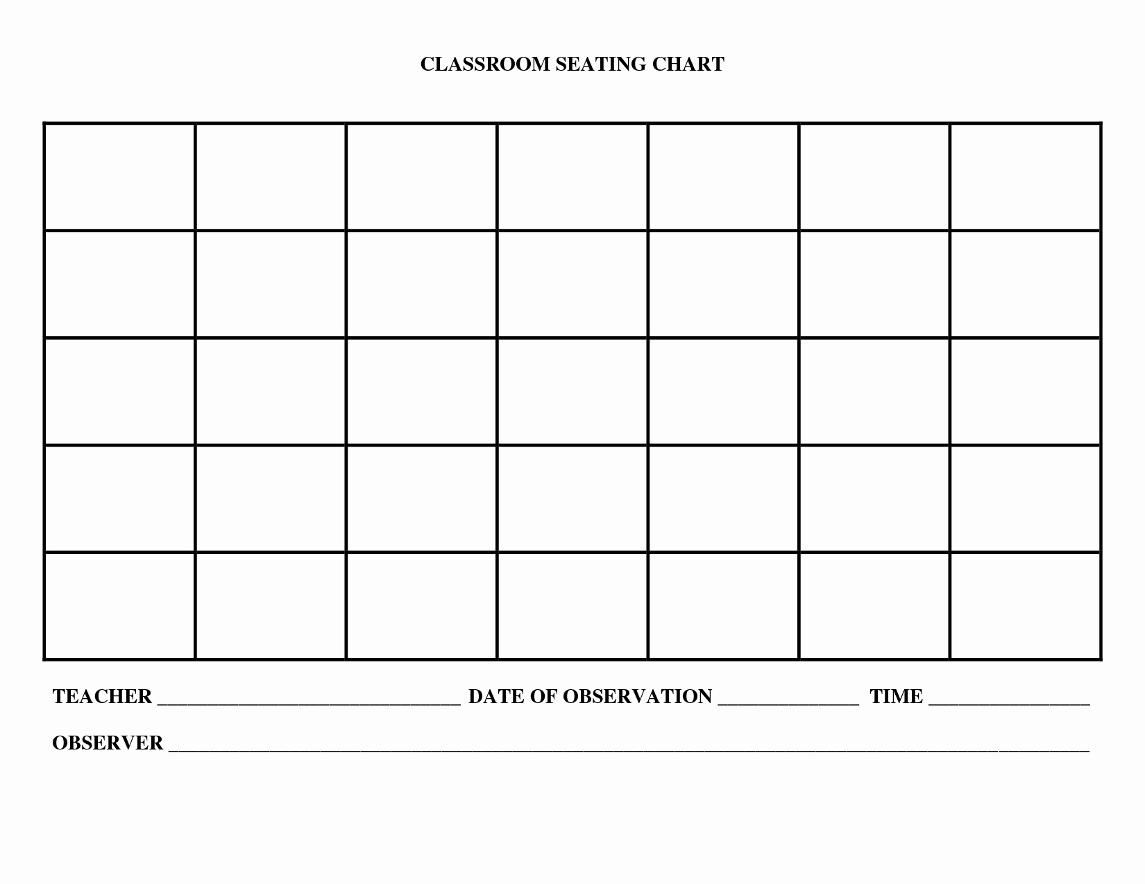 Blank Classroom Seating Chart Fresh Classroom Charts Printable