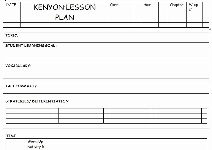 Blank Lesson Plan Template Doc Awesome Lesson Plan Template Doc
