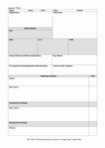 Blank Lesson Plan Template Doc Inspirational Blank Lesson Plan Template for Outstanding Lessons by