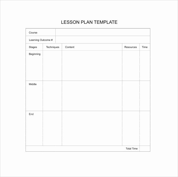 Blank Lesson Plan Template Free Elegant 11 Sample Blank Lesson Plans