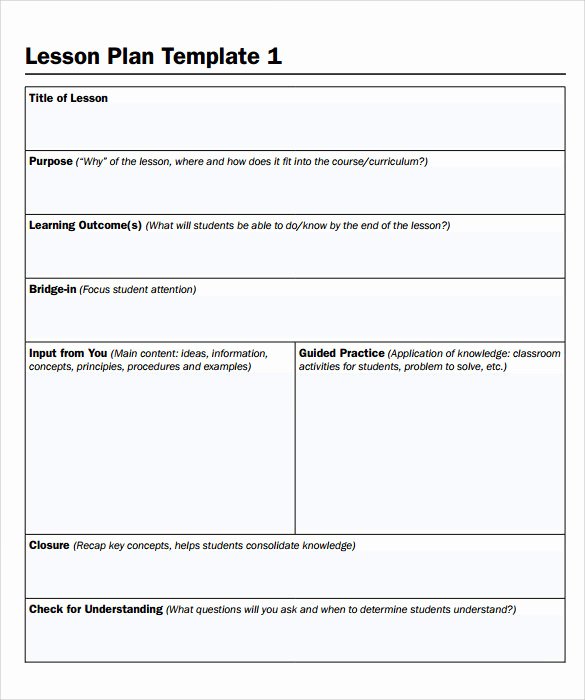 Blank Lesson Plan Template Free Elegant 14 Sample Printable Lesson Plans Pdf Word Apple Pages