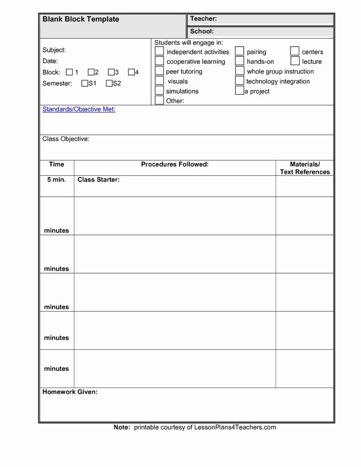 Blank Lesson Plan Template Free New Best 25 Blank Lesson Plan Template Ideas On Pinterest