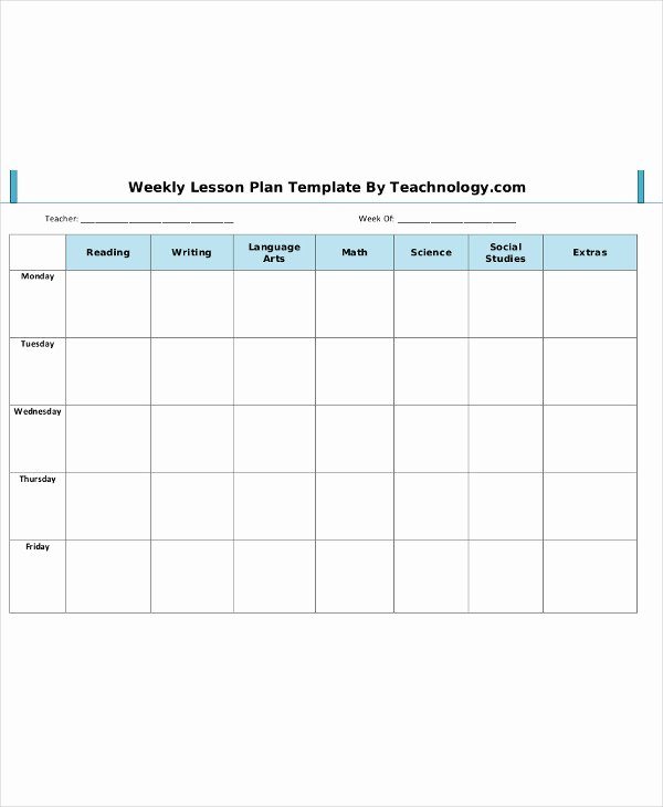 Blank Lesson Plan Template Fresh 40 Lesson Plan Samples