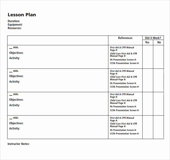 Blank Lesson Plan Template Lovely 12 Blank Lesson Plan Templates – Samples Examples