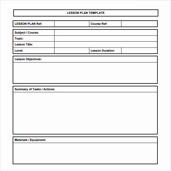 Blank Lesson Plan Template Lovely 7 Printable Lesson Plan Templates to Download