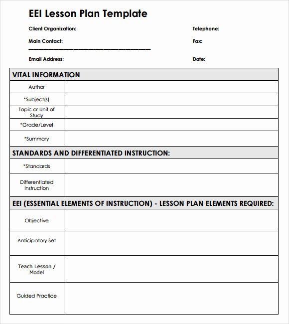 Blank Lesson Plan Template Luxury 11 Sample Blank Lesson Plans