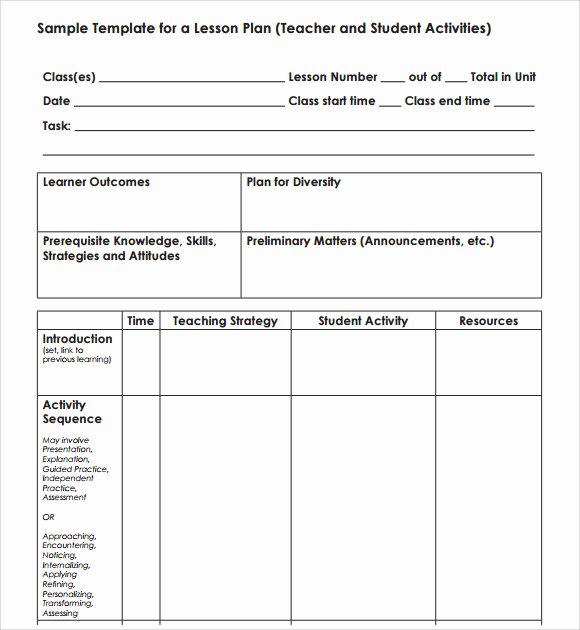 Blank Lesson Plan Template Pdf Awesome Blank Lesson Plan Template 7 Download Free Documents In