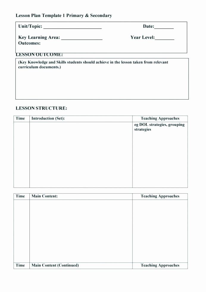 Blank Lesson Plan Template Pdf Best Of Blank Simple Lesson Plan Template – Blank Lesson Plan