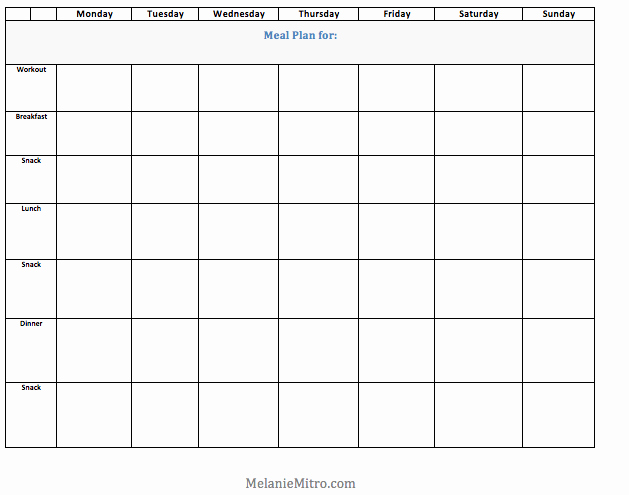 Blank Meal Plan Template Awesome Mitted to Get Fit Melanie Mitro S Weekly Clean Eating