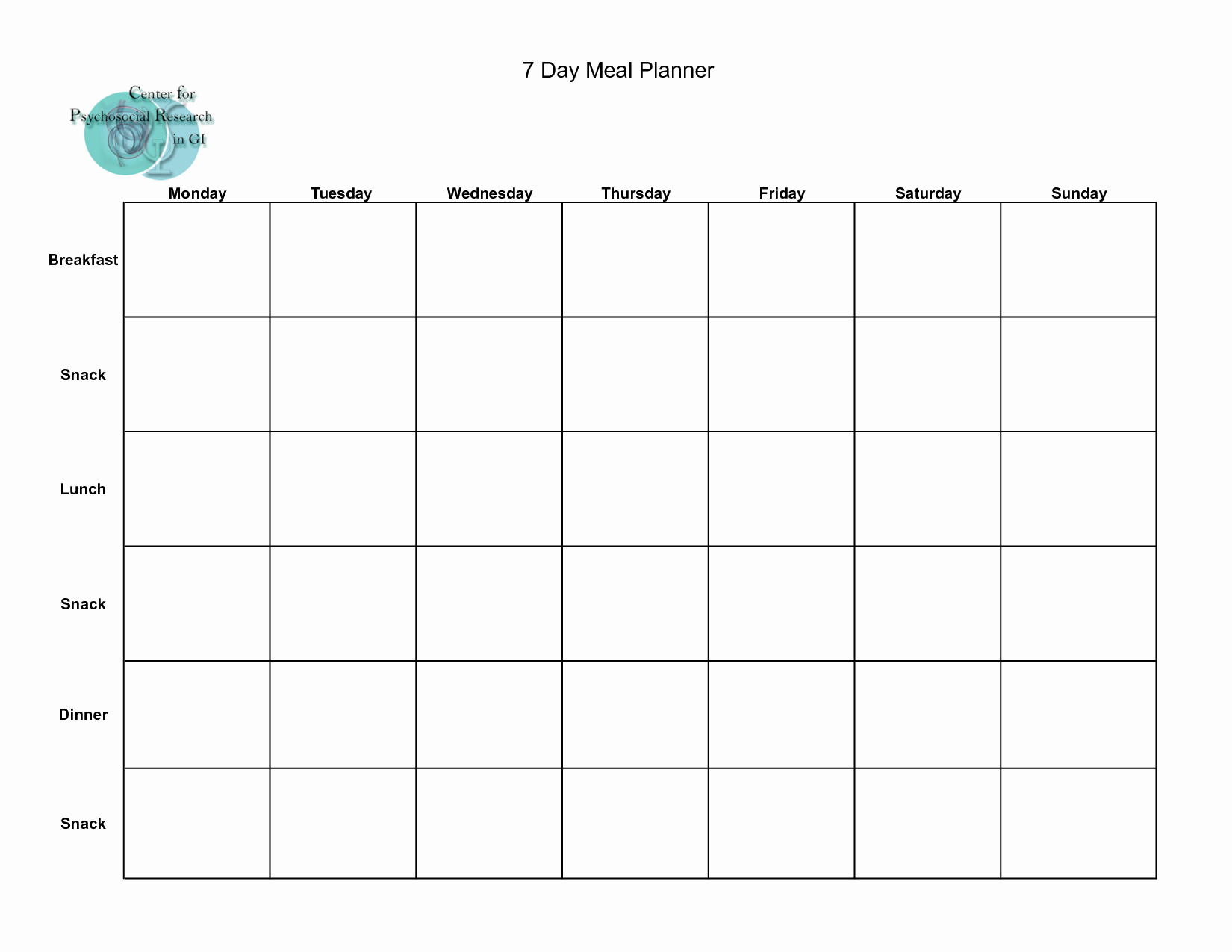 Blank Meal Plan Template Best Of Blank Weekly Meal Planner to Pin On Pinterest