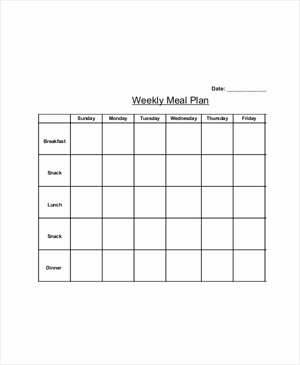 Blank Meal Plan Template Elegant Blank Template 9 Free Word Pdf Documents Download