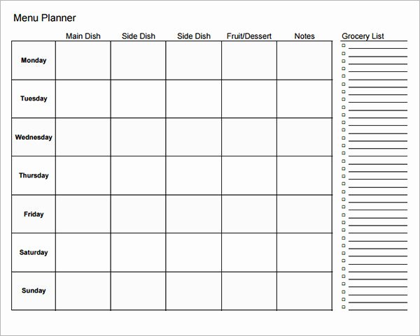 Blank Meal Plan Template Elegant Sample Meal Planning Template 17 Download Free Documents