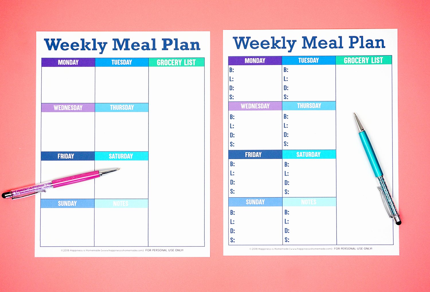 Blank Meal Plan Template Inspirational Printable Weekly Meal Planner Template Happiness is Homemade