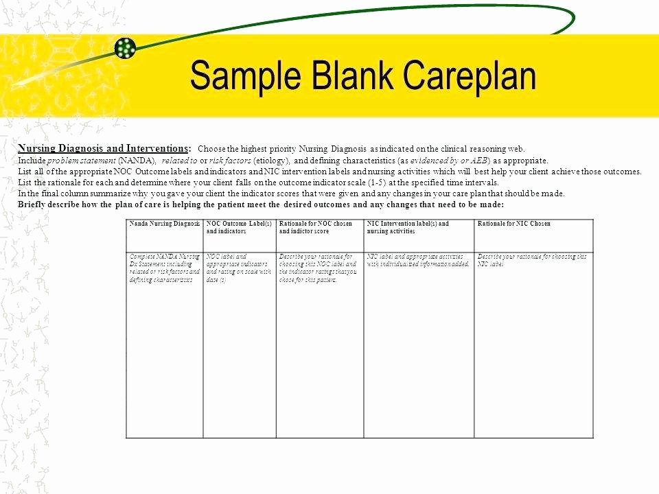 Blank Nursing Care Plan Template Elegant Plan Template Nursing Care Blank Templates Free forms