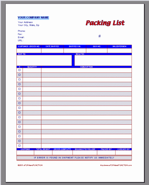 Blank Packing List Template Elegant 21 Free Packing List Template Word Excel formats