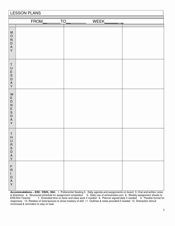 Blank Preschool Lesson Plan Template Awesome Blank Lesson Plan Template It Works