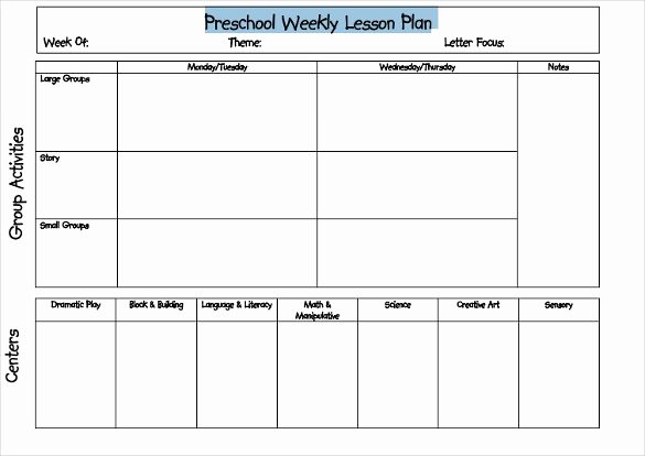 Blank toddler Lesson Plan Template Fresh Blank Lesson Plan Template