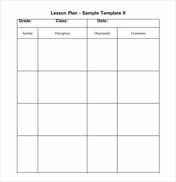 Blank toddler Lesson Plan Template Lovely Sample Elementary Lesson Plan Template 8 Free Documents