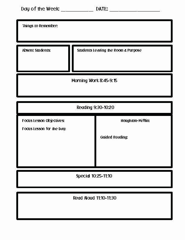 Blank Weekly Lesson Plan Template Best Of Printable Lesson Plan Template Excel Blank Weekly Guided