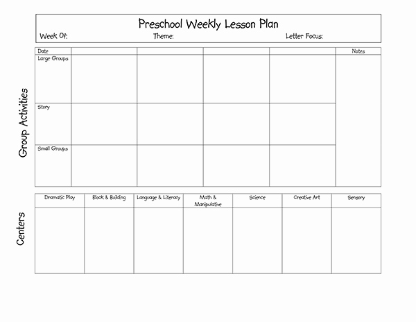 Blank Weekly Lesson Plan Template New Preschool Lesson Plan Template 7 In Word &amp; Pdf