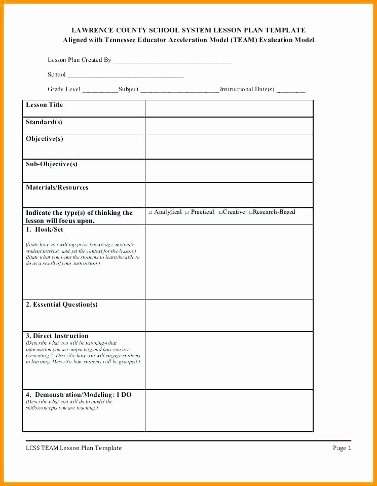 Block Lesson Plan Template Awesome Team Lesson Plan Template Tennessee Globalsacredcircle