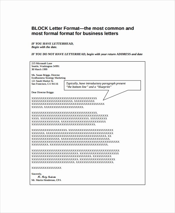 Block Letter format Sample Unique 21 Letter format Samples