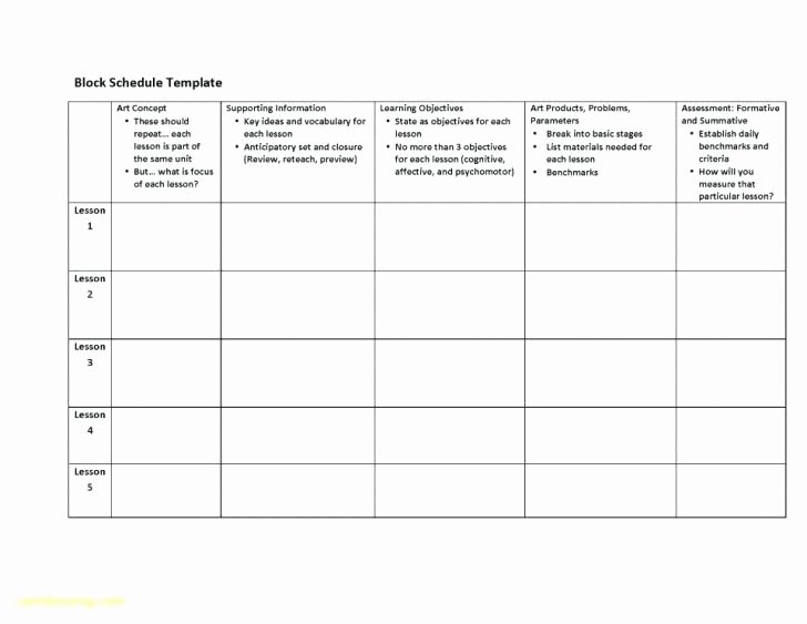Block Scheduling Lesson Plan Template Fresh Weekly Lesson Plan Template Block Schedule Intricutlaser