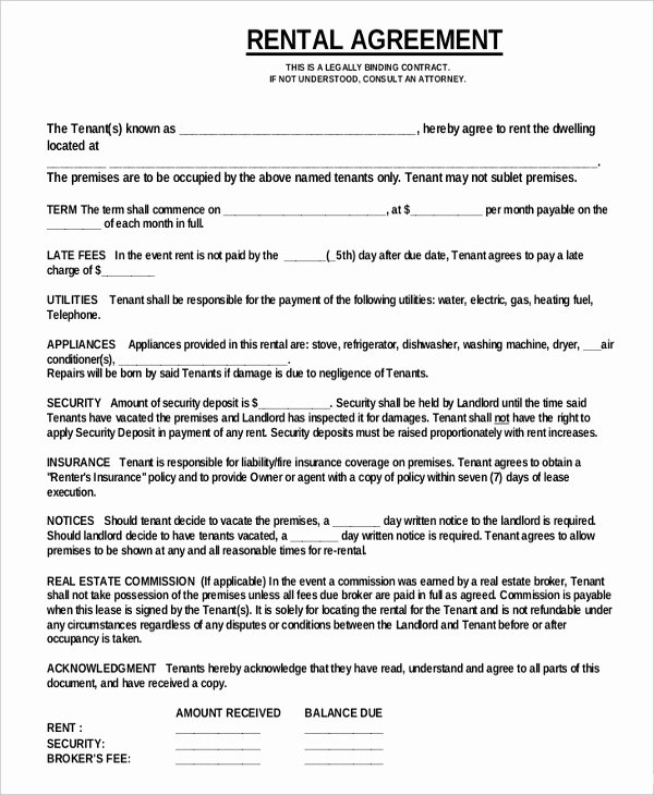 Bounce House Rental Agreement Template New Residential Rental Agreement – 15 Free Word Pdf