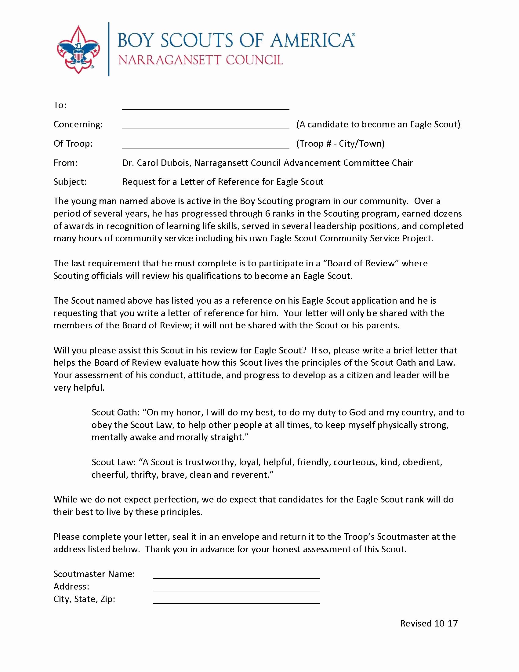 Boy Scouts Letter Of Recommendation Fresh Boy Scout Donation Letter Template Samples