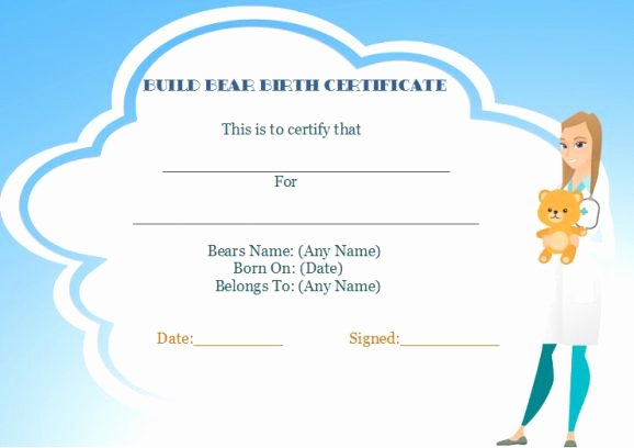 Build A Bear Birth Certificate Template Best Of Build A Bear Certificate Template 15 attractive