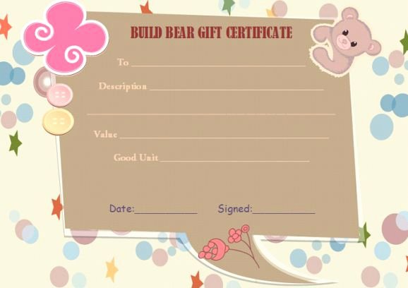 Build A Bear Birth Certificate Template Fresh Build A Bear Certificate Template 15 attractive