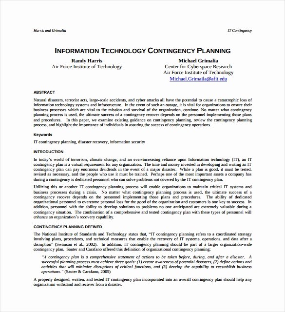 Business Contingency Plan Template Inspirational 13 Contingency Plan Templates – Free Sample Example